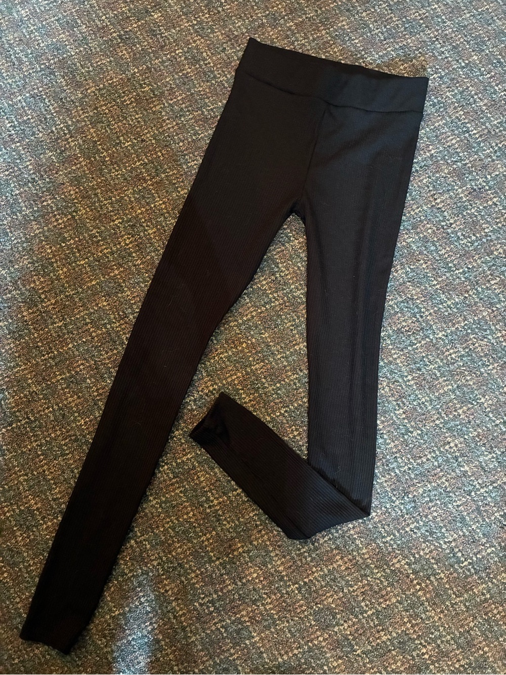 Fashion Nova Black Ribbed High-Waist Leggings